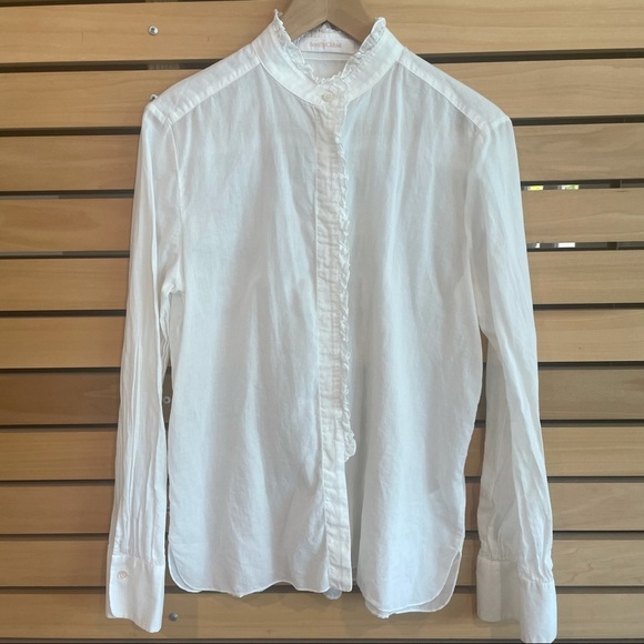 See by Chloe Off White Ruffled Button Down Shirt - Picture 3 of 10